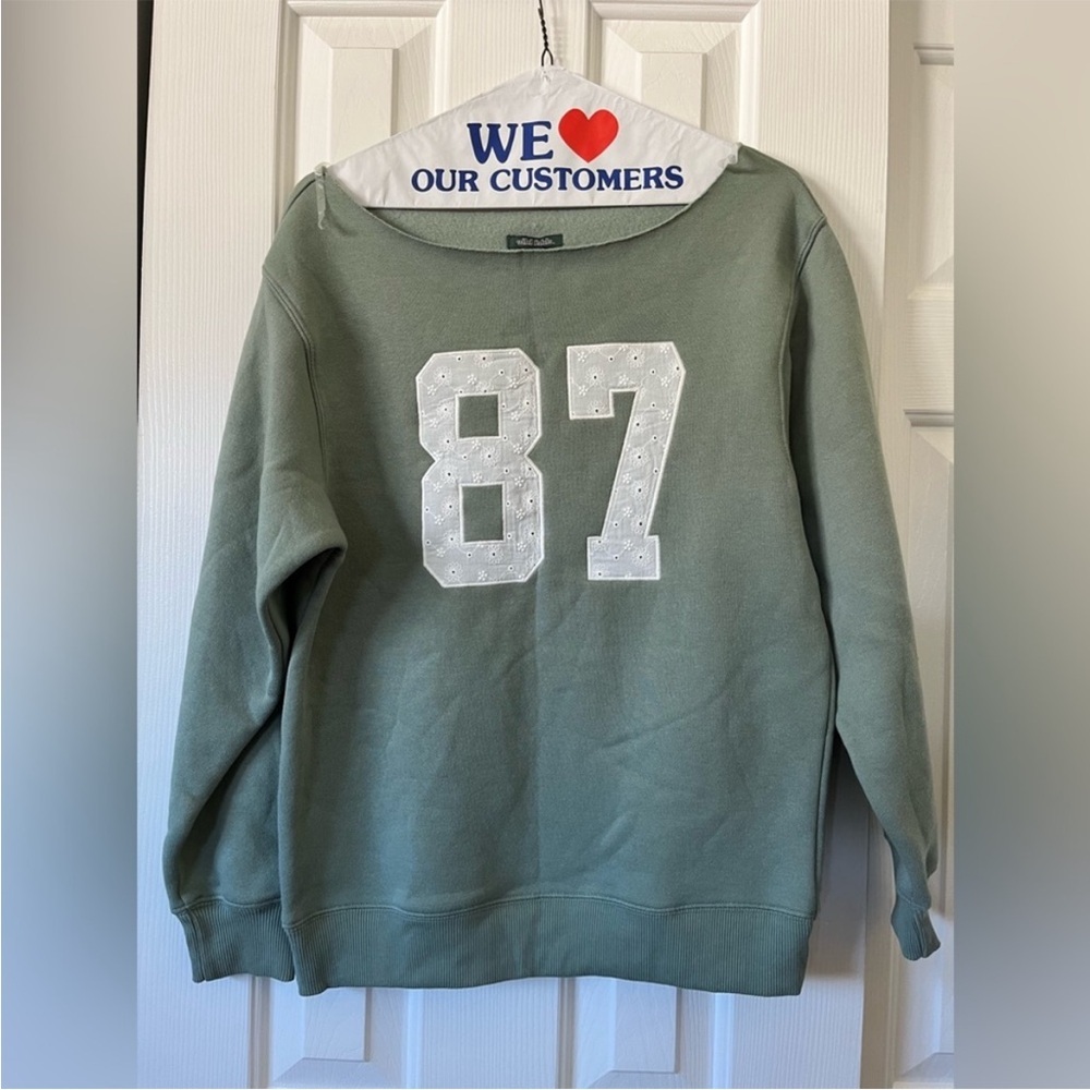 Women's Off the Shoulder Sweatshirt -
Wild Fable™ Green XS, NWT - Picture 4 of 8